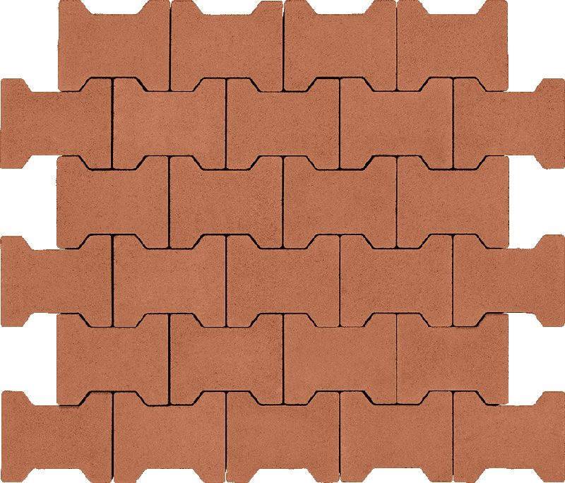 Тротуарная плитка Авеню Катушка (Двойная Т) 80 без фаски янтарь