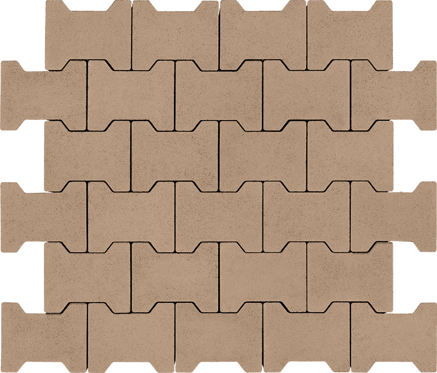 Тротуарная плитка Авеню Катушка (Двойная Т) 80 без фаски малибу
