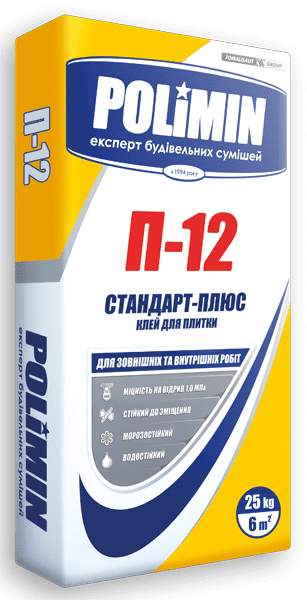 Клей для плитки Полімін П-12, 25 кг