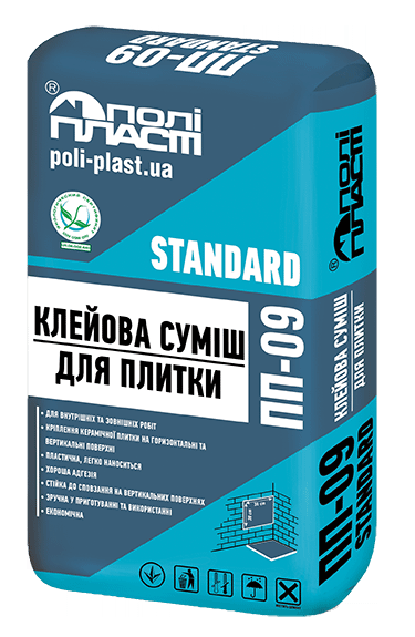 Клеевая смесь для плитки ПП-09 STANDARD, 25 кг