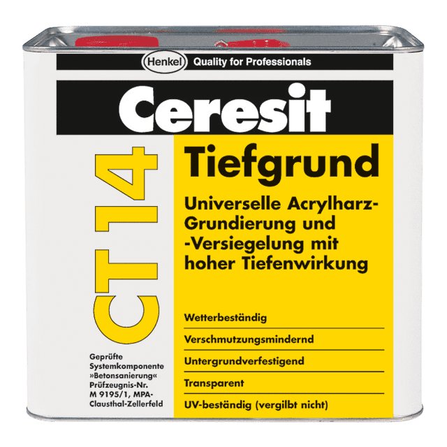 Ґрунтівка універсальна глибокопроникаюча CERESIT CT 14 TIEFGRUND, 5 л