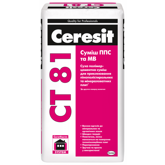 Смесь для приклеивания ППС и МВ CERESIT CT 81