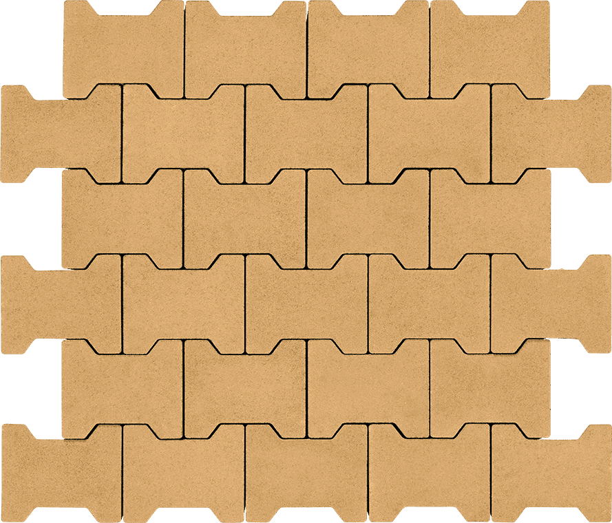 Тротуарная плитка Авеню Катушка (Двойная Т) 80 без фаски сахара