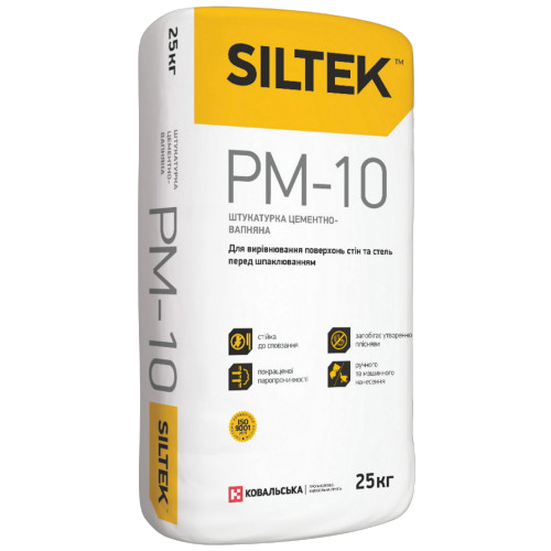 Штукатурка цементно-вапняна SILTEK PM-10, 25 кг