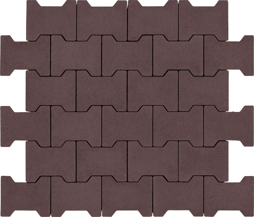 Тротуарная плитка Авеню Катушка (Двойная Т) 80 без фаски венге