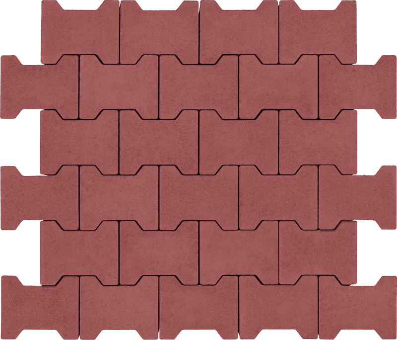Тротуарная плитка Авеню Катушка (Двойная Т) 80 с фаской вишня