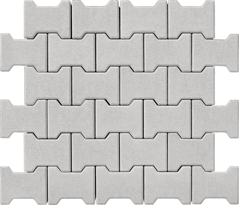 Тротуарная плитка Авеню Катушка (Двойная Т) 80 с фаской жемчужина