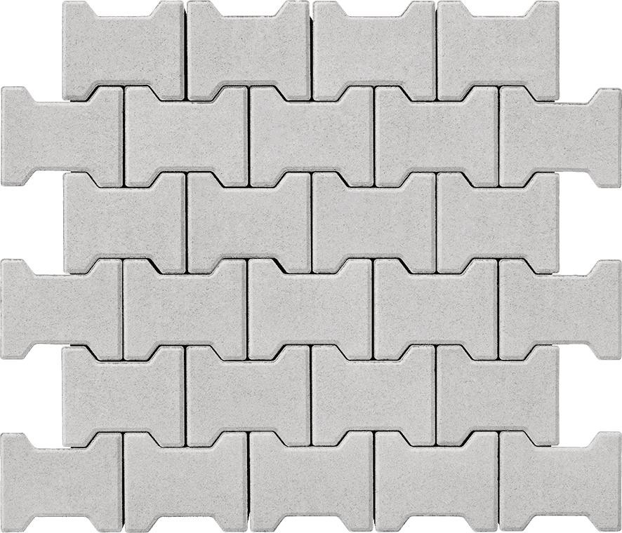 Тротуарная плитка Авеню Катушка (Двойная Т) 80 без фаски жемчужина